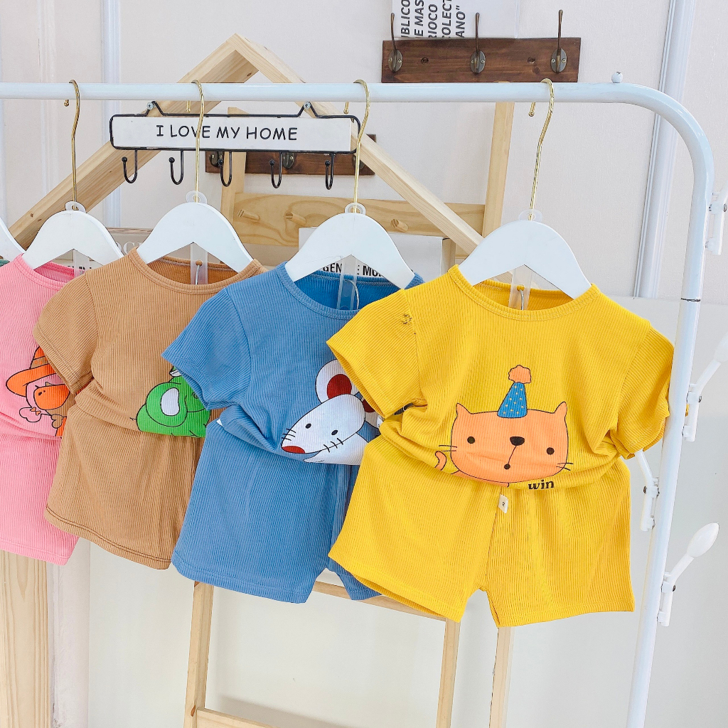 Set Bộ đồ bé gái bé trai quần áo thun lạnh trẻ em mùa hè cho bé cộc tay rất đẹp