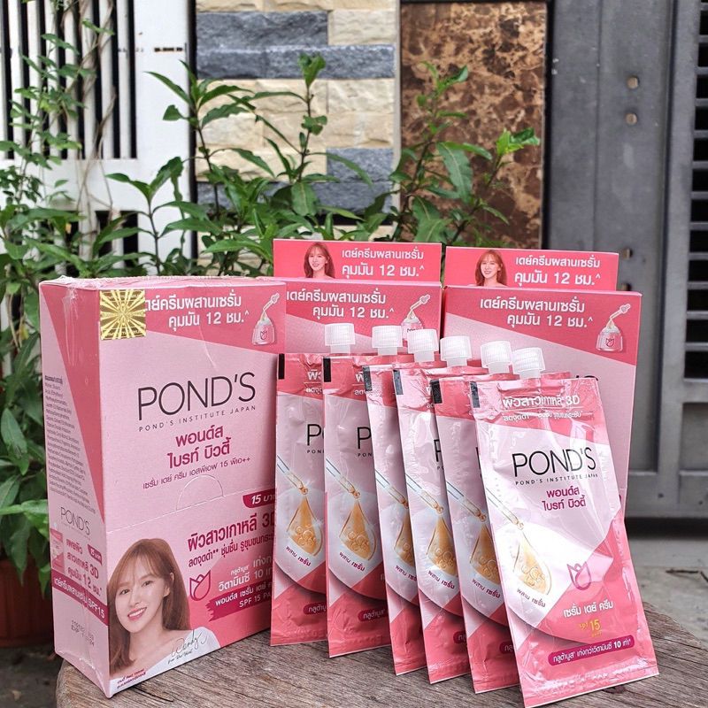 [Nội Địa Thái] Hộp 6 Gói  Kem Dưỡng Trắng Da Chống Nắng Ponds Bright Beauty Thái Lan 7g