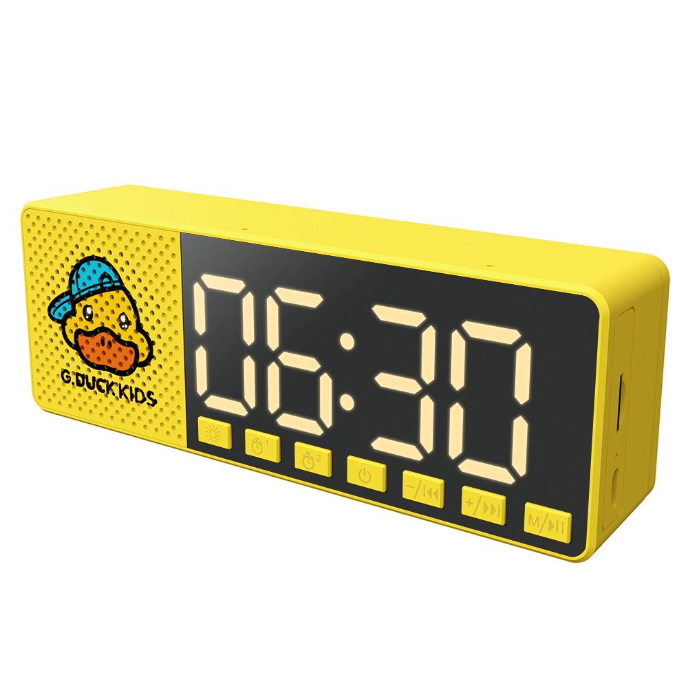 Loa Bluetooth kiêm đồng báo thức 2400 mAh G.DUCK KIDS X3, nghe nhạc, đèn led đồng hồ cho Android, IOS