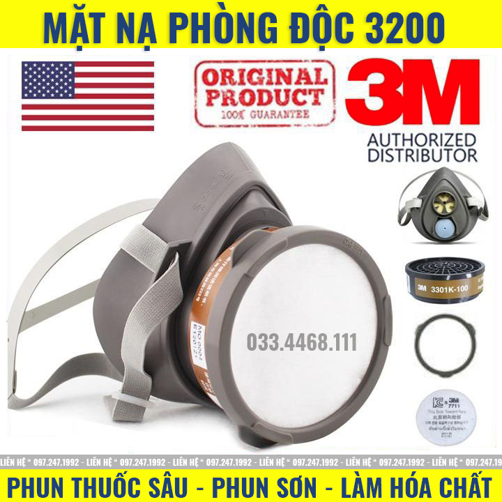 Mặt nạ phòng độc - Mặt nạ phun thuốc sâu phun sơn làm mộc bộ đầy đủ