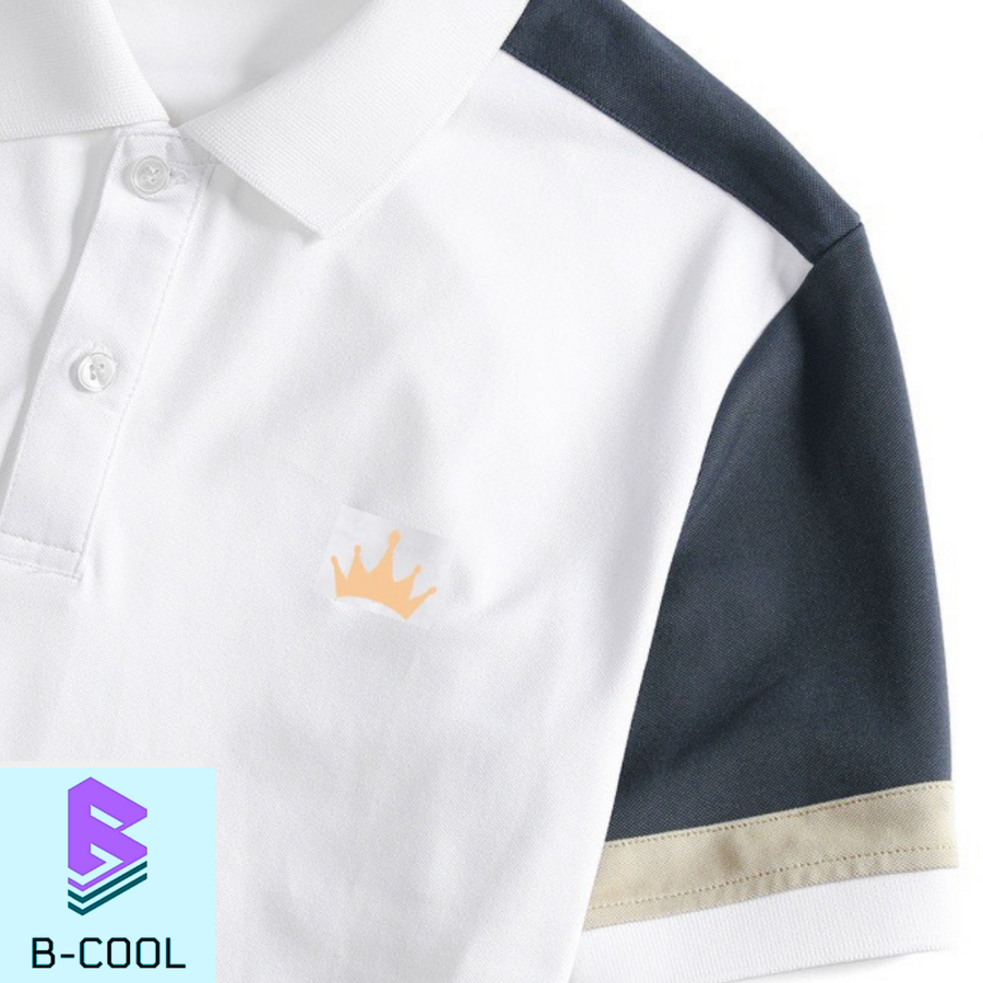 Áo Polo Thun Nam Trắng Phối Vai Có Cổ Ngắn Tay Chất Liệu Cá Sấu Cotton Mát Mẻ Co Giãn Tốt Thấm Hút Mồ Hôi B-Cool B01-B02