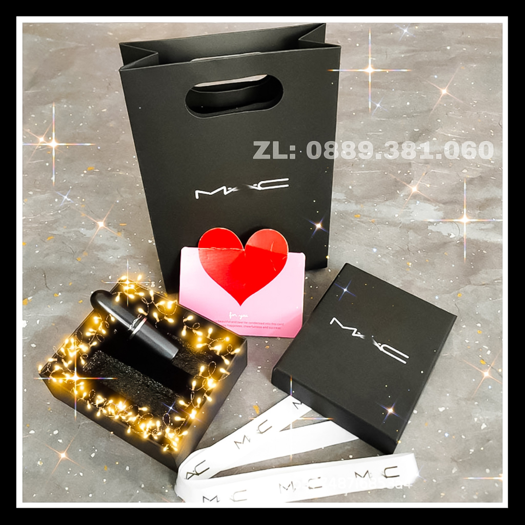 Son Mac Powder Kiss Lipstick Full Size 3g, Son Mac thỏi chính hãng, Mac 316 Devoted to chili vỏ đen nhám