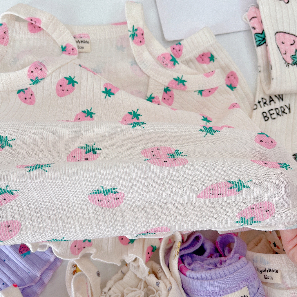 SET 3 BỘ 2 DÂY COTTON TĂM  HÀN QUỐC CO GIÃN 4 CHIỀU, HỌA TIẾT DỄ THƯƠNG CHO BÉ YÊU 7-14KG