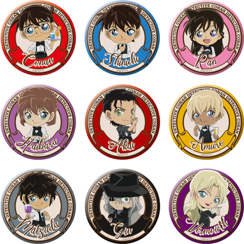 Huy hiệu Conan Shinichi Ran Haibara Amuro Akai Gin Vermouth