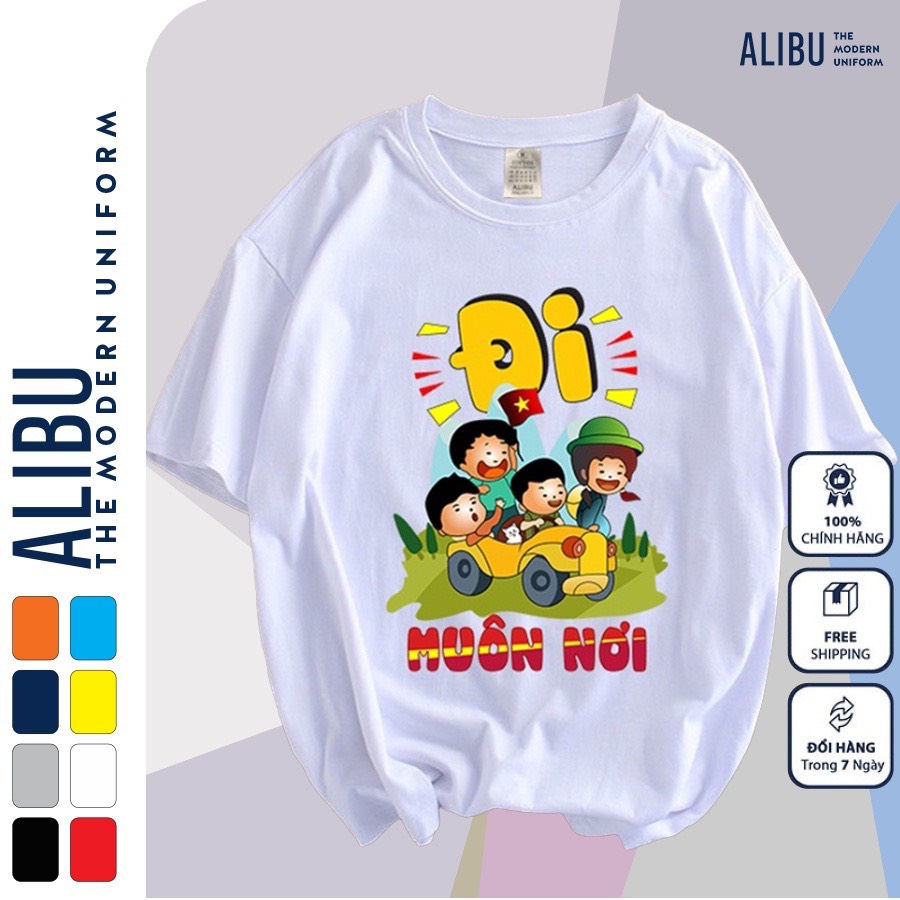 Áo thun cotton gia đình đi biển kute hoạt tiết in kỹ thuật đồ du lịch - ALIBU