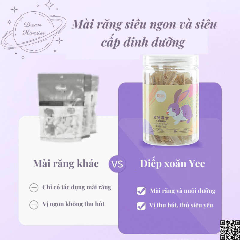 Rau diếp xoăn tự nhiên Yee mài răng, làm đẹp da và lông cho hamster, thỏ, bọ, chinchilla,...