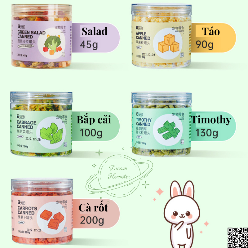 Thức ăn dặm đông khô Yee dạng hủ giàu dinh dưỡng cho hamster, thỏ, bọ, sóc, chinchilla,...và động vật nhỏ khác