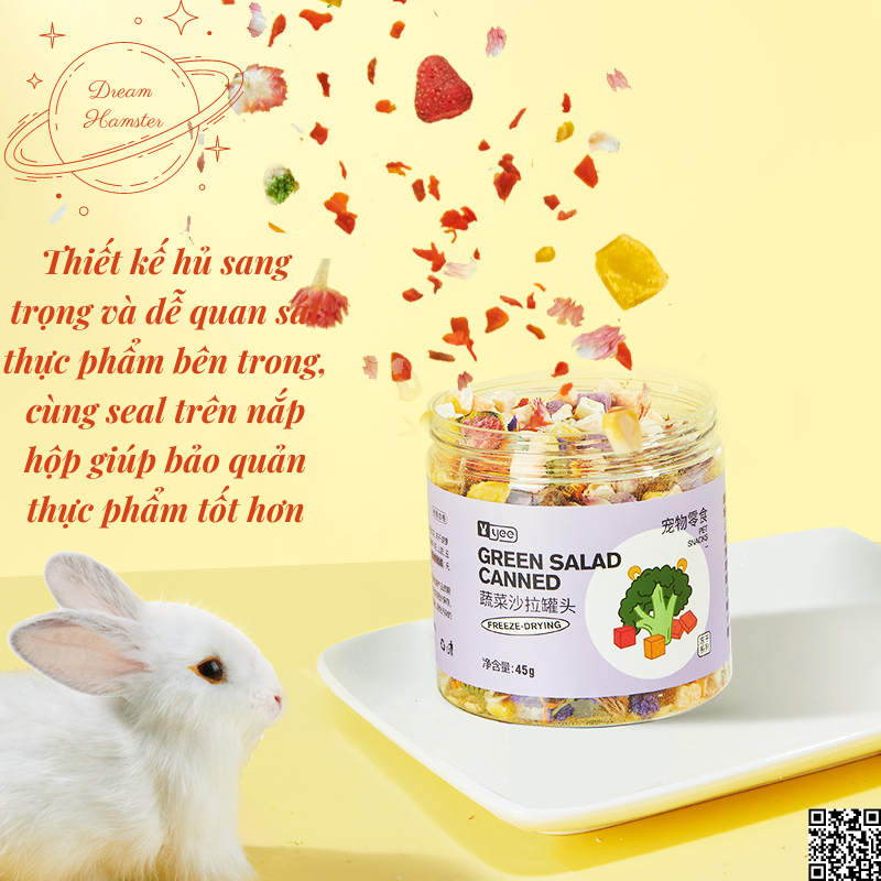 Thức ăn dặm đông khô Yee dạng hủ giàu dinh dưỡng cho hamster, thỏ, bọ, sóc, chinchilla,...và động vật nhỏ khác