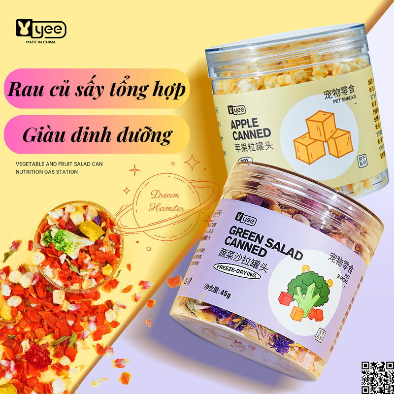 Thức ăn dặm đông khô Yee dạng hủ giàu dinh dưỡng cho hamster, thỏ, bọ, sóc, chinchilla,...và động vật nhỏ khác