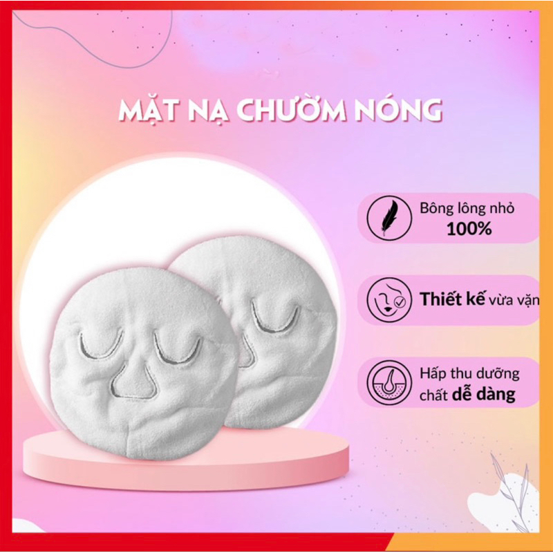 Khăn mặt nạ chườm nóng,khăn bông đắp mặt,ủ ấm,xông hơi làm nóng