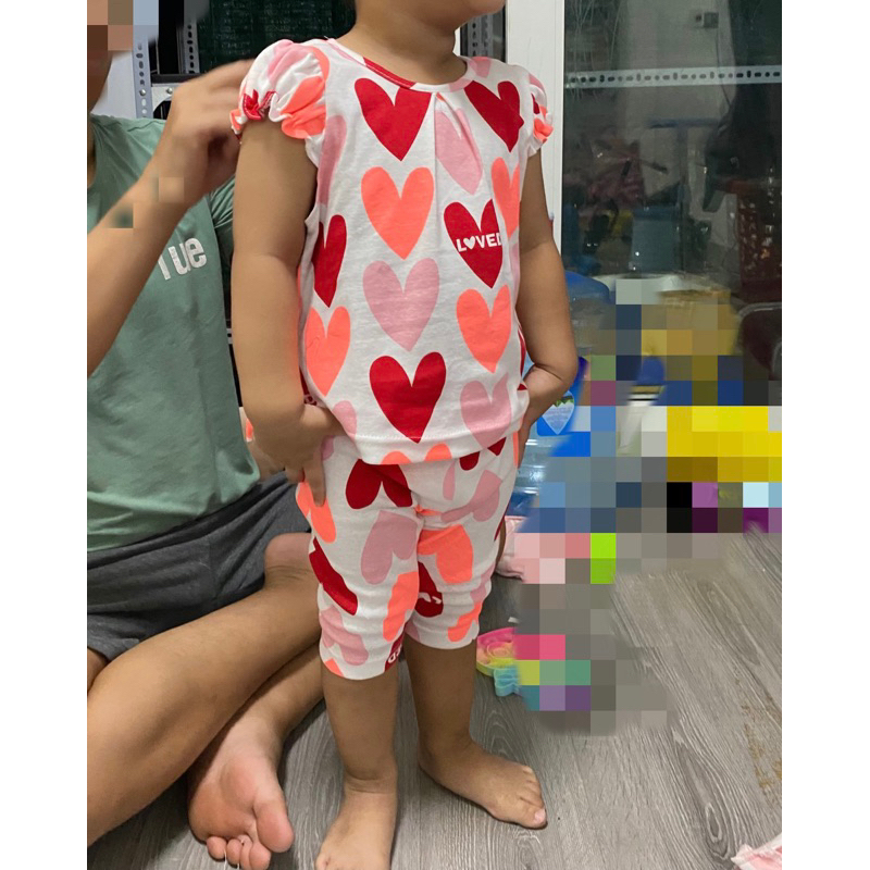 Đồ bộ quần lửng tay nhún bé gái Chaichai Kids xuất Nhật