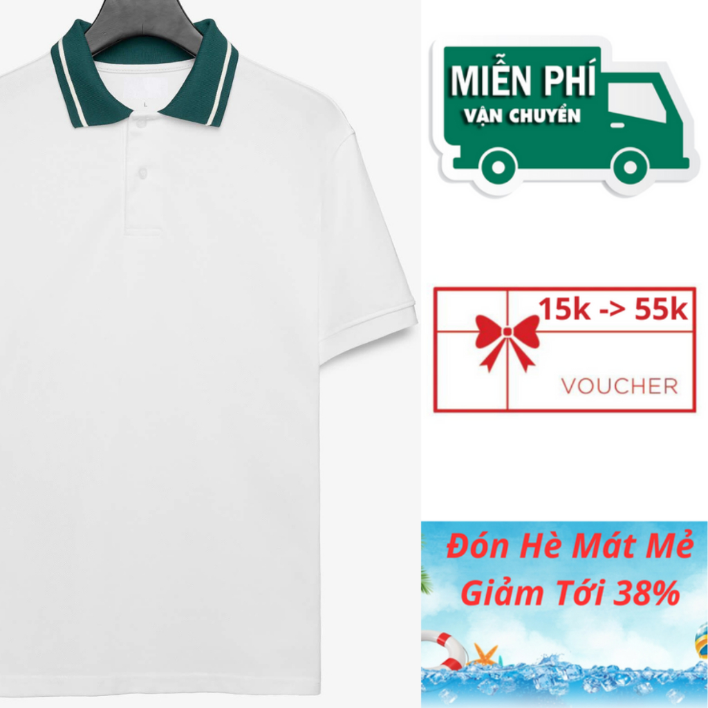 Áo Phông Polo Thun Nam Màu Trắng Ngắn Tay Chất Liệu Cá Sấu Cotton Mát Mẻ Hút Mồ Hôi Mặc Ở Nhà Mặc Đi Làm B-Cool B05-B06