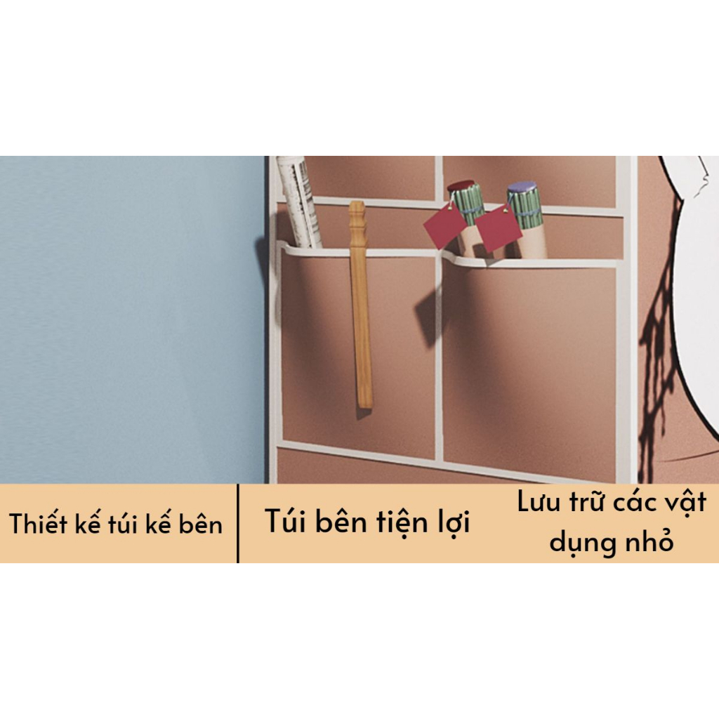 Tủ quần áo khung inox chống gỉ, tủ vải đựng quần áo 2 buồng 4 ngăn họa tiết 3D nổi nhập khẩu | BigBuy360 - bigbuy360.vn