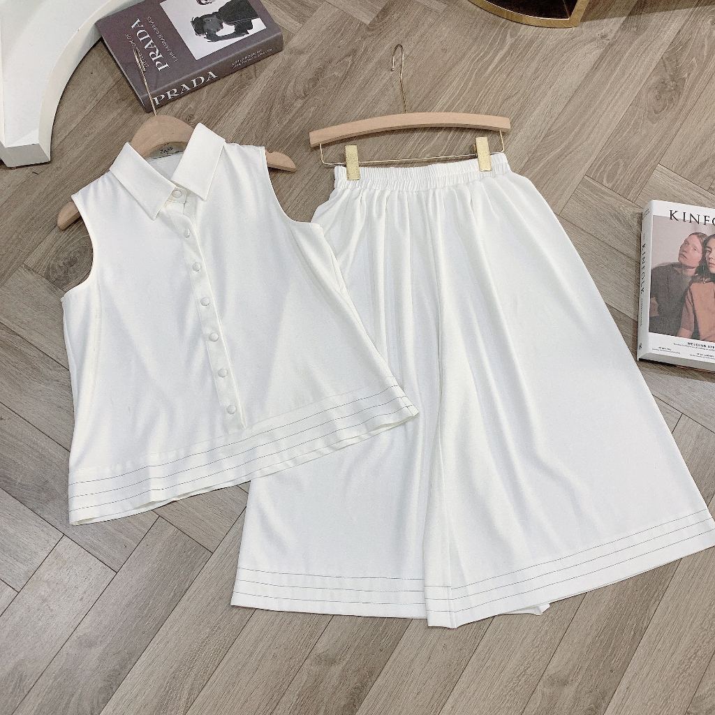 Bộ trắng tỏa nắng chanh sả xinh iu size M (54-58 kg)