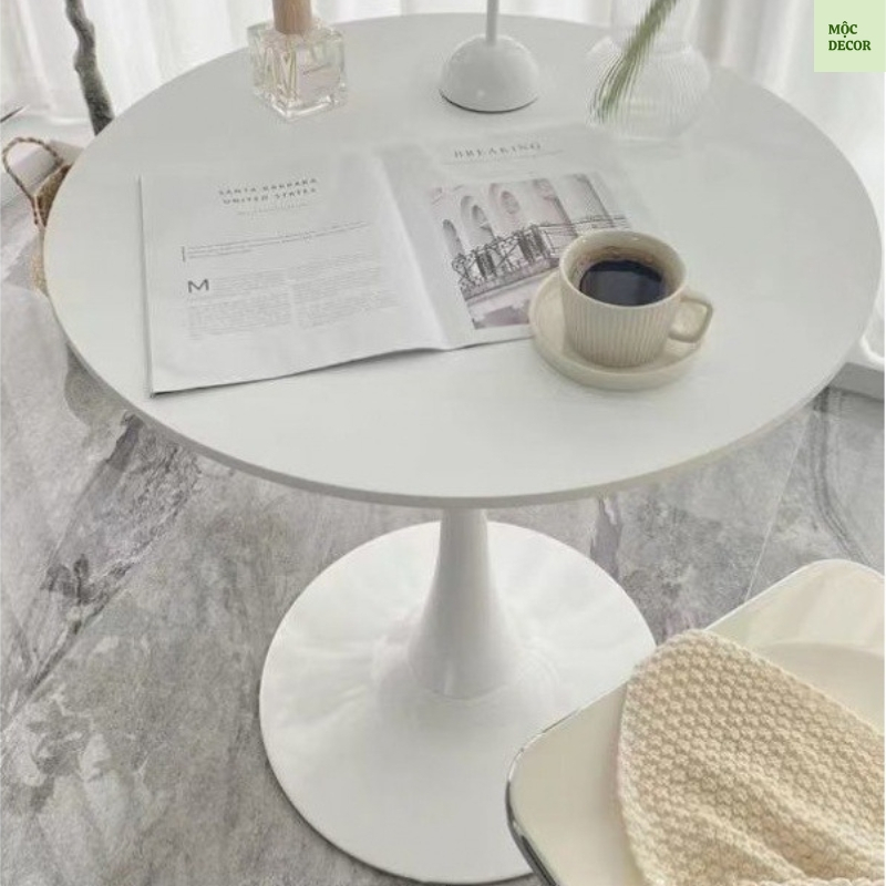 Bàn tròn tulip decor chụp ảnh, bàn cafe ban công, bàn trà phòng khách - Mộc Decor