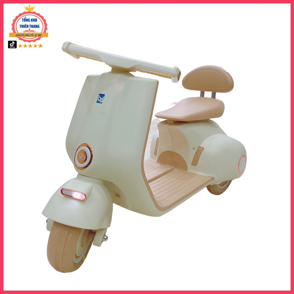 XE MÁY ĐIỆN VESPA CHÂN GA TIẾN LÙI CHO BÉ