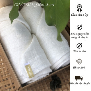 Khăn tắm tơ tằm 2 lớp cao cấp CỔ CHẤT SILK 100% tự nhiên, siêu thấm hút, mềm mại, an toàn cho cả trẻ sơ sinh và trẻ nhỏ