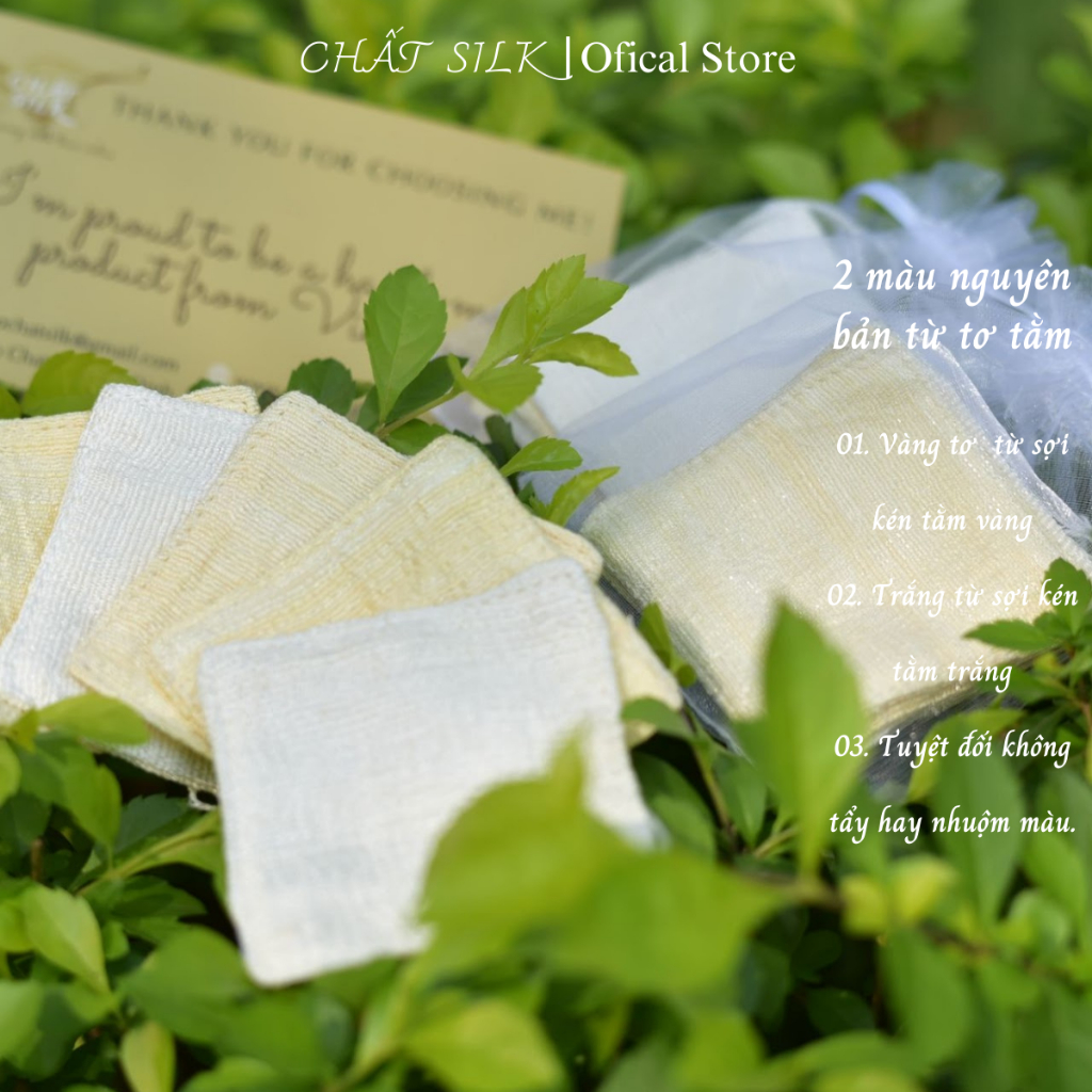 Bông tẩy trang tơ tằm làm sạch da CỔ CHẤT SILK dành riêng cho da nhạy cảm, 100% từ tơ tằm tự nhiên, có thể tái sử dụng