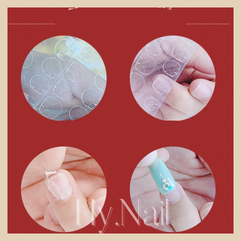 50 Miếng keo dán móng, keo silicon dán móng nail tay chân 24 miếng siêu chắc nhà Hy.babeKorea
