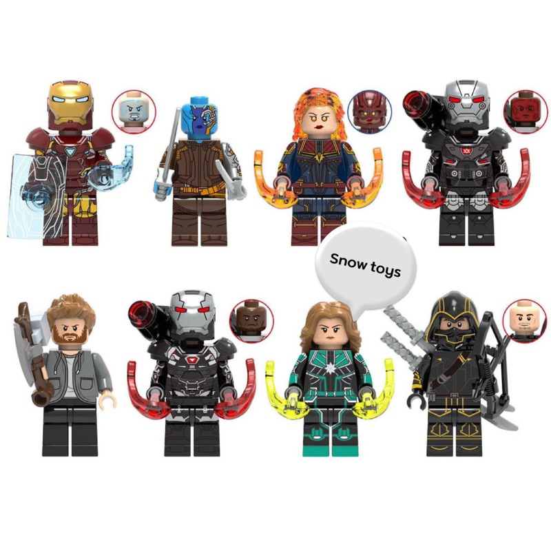 Minifigures Avengers Marvel - Mô hình Iron man Nebula Captain Marvel War Machine Thor Hawkeye - Mô h