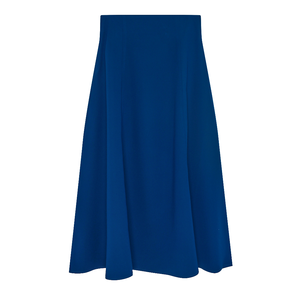 KIOBI - Chân váy Laluna form midi rã 6 mảnh, ôm trên xòe dưới, lưng cao, 3 size S M L, vải cotton bố xanh - KIV170801XCV