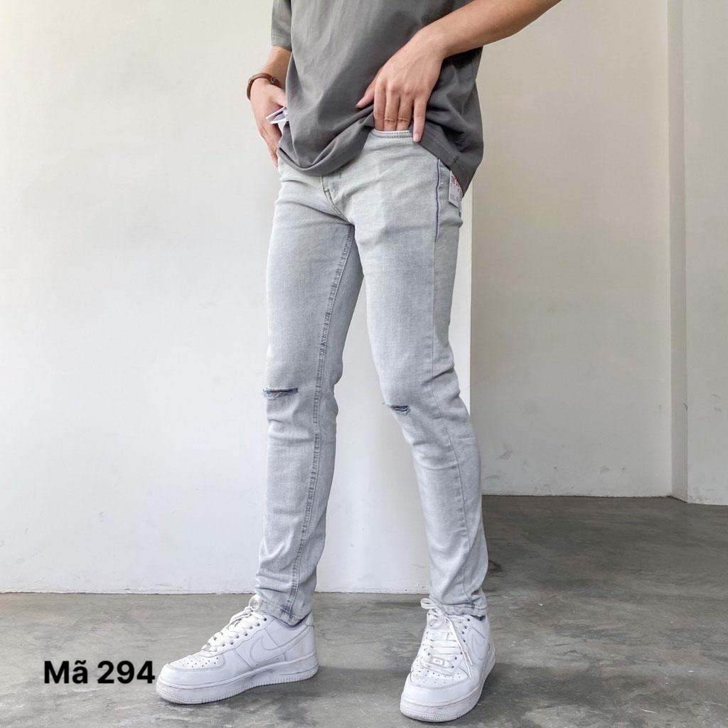 Quần jean nam rách to khóa gấu co dãn đen rách to chất liệu jean cotton dày dặn mẫu mới M37AT | BigBuy360 - bigbuy360.vn