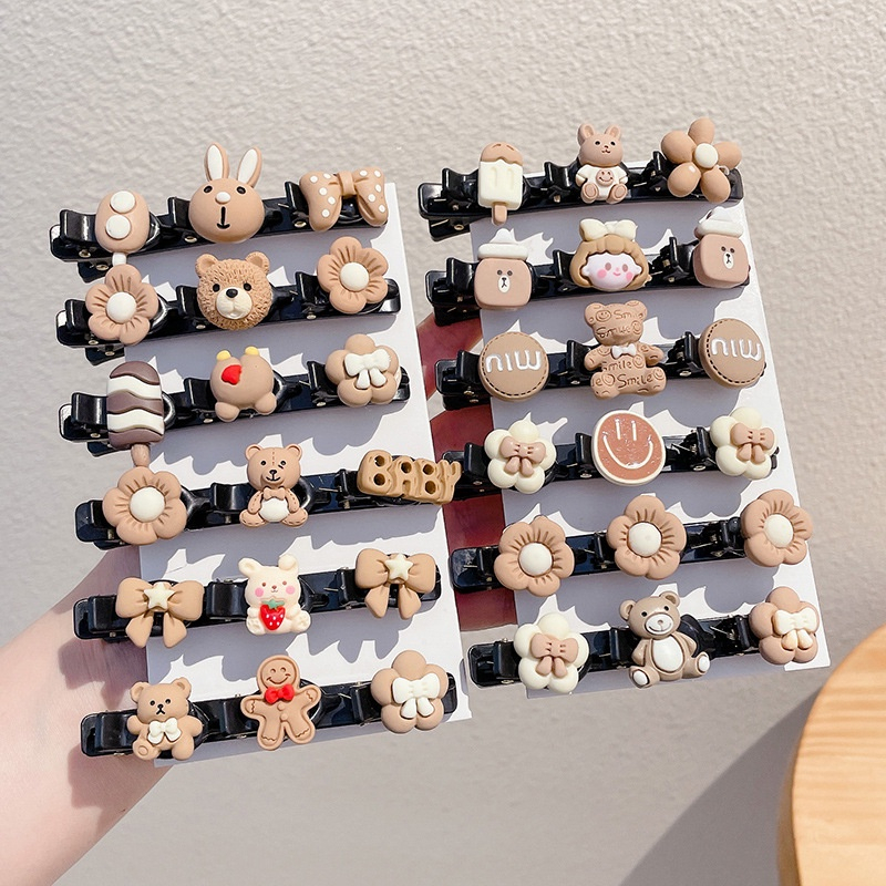 Kẹp tóc cho bé hình gấu dễ thương phong cách Hàn Quốc, Kẹp tóc mái cho bé hình gấu Shopmegold1