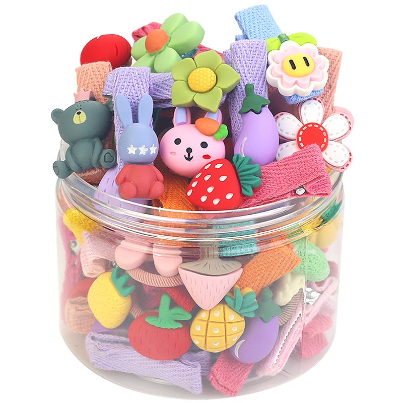 Set 5 kẹp tóc bọc vải cho bé dễ thương nhiều hình, Kẹp tóc vải cho bé màu sắc đáng yêu Shopmegold1