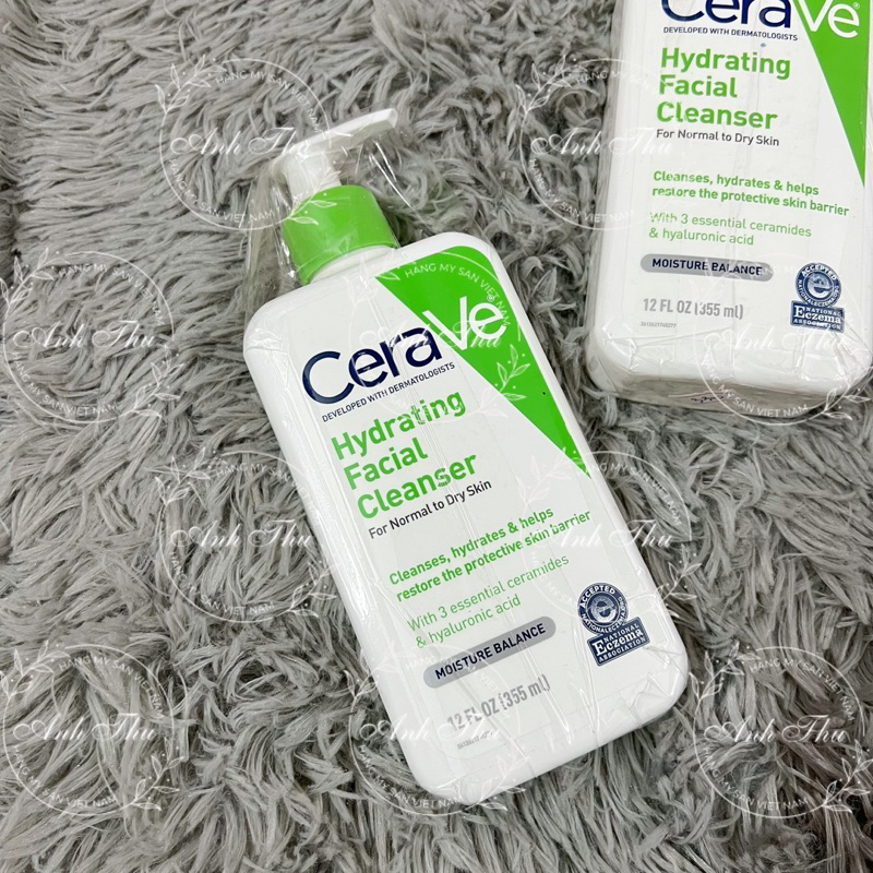 Sữa Rửa Mặt Cerave Hydrating Facial Cleanser Cho Da Thường Đến Khô 355ml