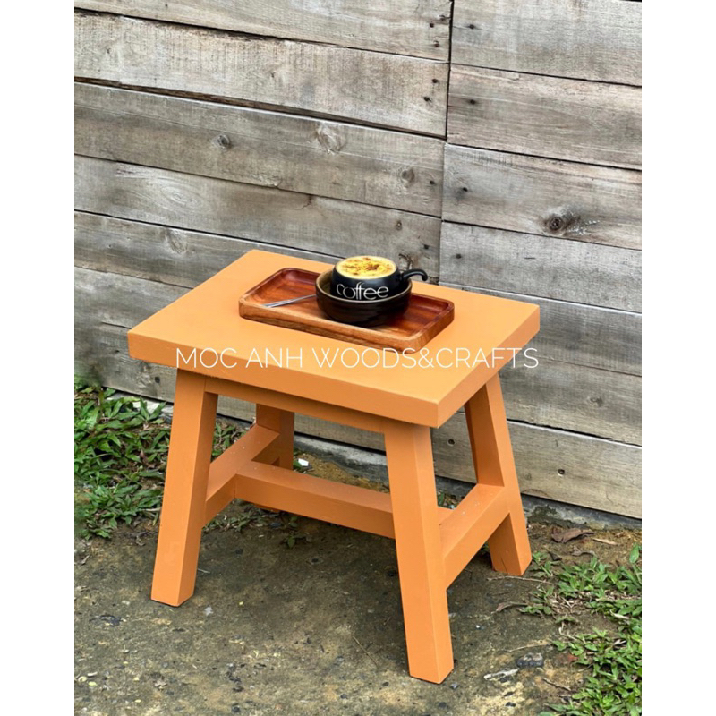 Ghế Đôn, Ghế Gỗ, Gỗ Chữ A Mặt Chữ Nhật, Chân Dáng Thẳng Decor Trang Trí Kích Thước 28x40cm