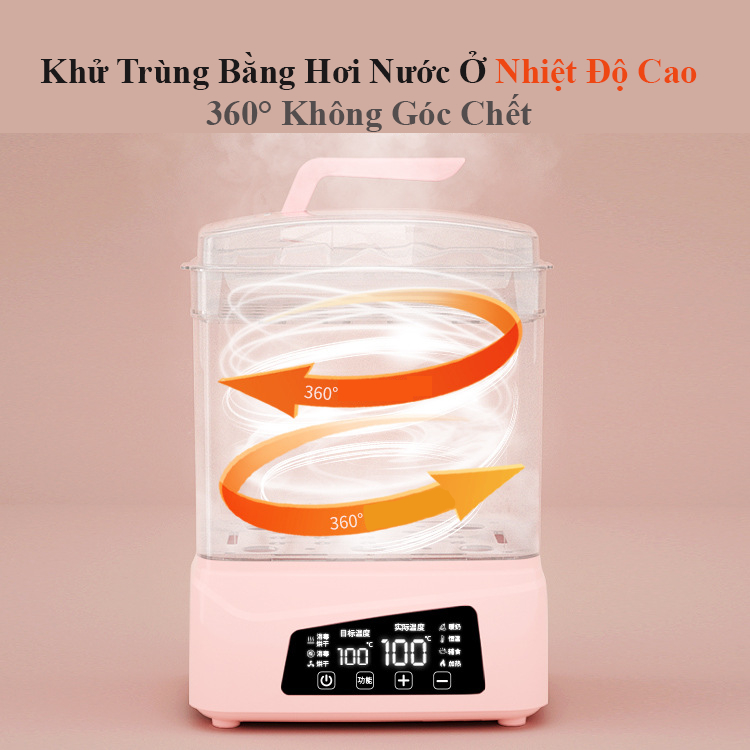 Máy Tiệt Trùng Bình Sữa Hâm Sữa Sấy Khô Và Bảo Quản Bình Sữa Đa Năng HanoKids KH-916