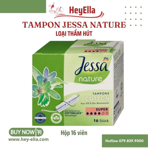 Tampon Jessa Nature Super Siêu Thấm - , Hộp 16 Viên - Chăm Sóc Sức Khỏe Của Bạn Với Tampon Tự Nhiên