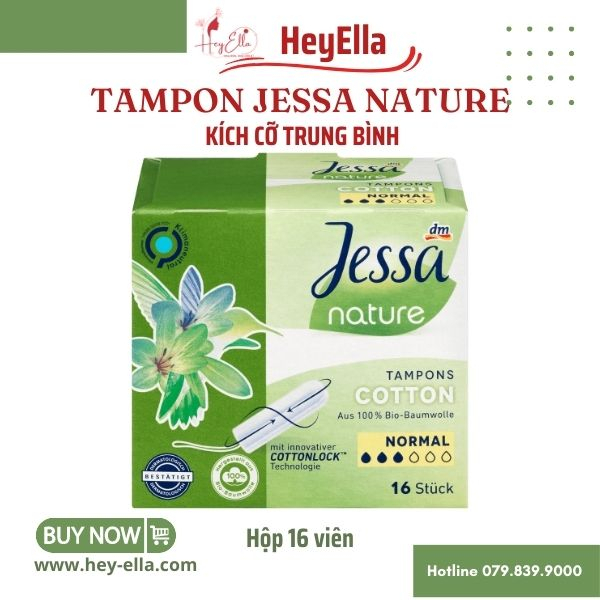Tampon Jessa Nature Normal - , Hộp 16 Viên - Lựa Chọn An Toàn Và Thân Thiện Với Môi Trường Cùng Băng Vệ Sinh Dạng Nút Jessa