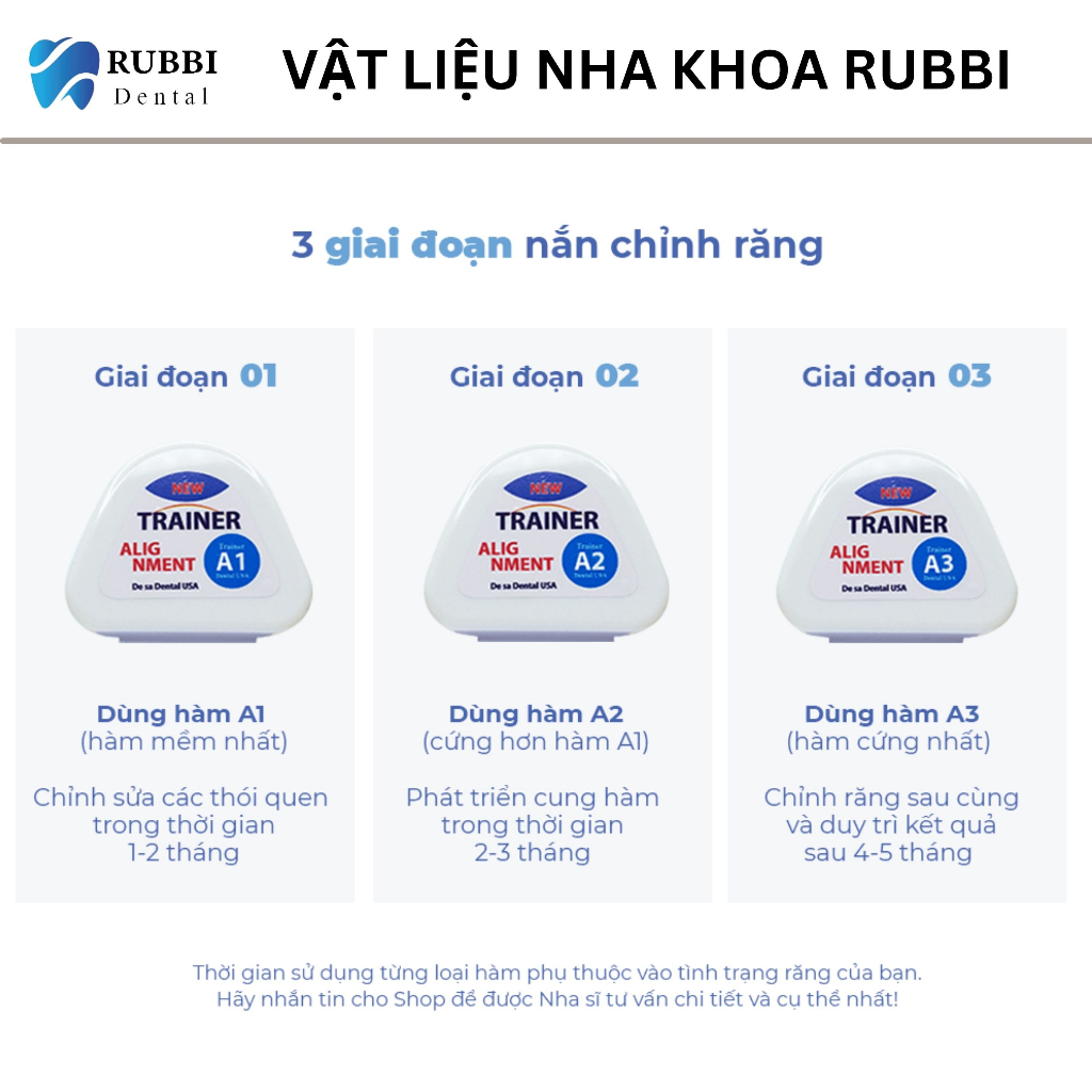 Miếng niềng răng trong suốt tại nhà chính hãng TRAINER - Bộ chỉnh nha dành cho người lớn và trẻ em A1 + A2 + A3