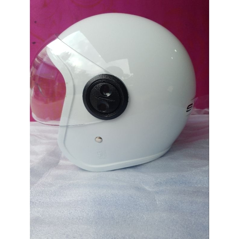 Nón mũ honda trắng 3/4 hàng nhập khẩu theo xe Scoppy.Indonesia sản xuất.