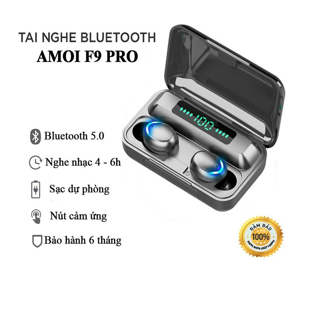 Tai Nghe F9 PRO Bluetooth TRUE WIRELESS EARBUDS With Power Bank BTH-F9-5 - SẢN PHẨM TREND
