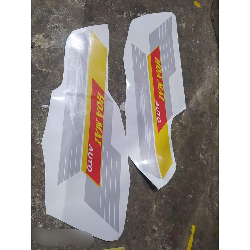 Tem decal dán cánh cửa xe Hoa mai , tem trang trí xe tải Hoamai
