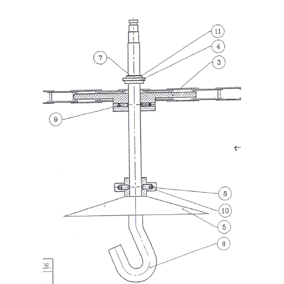 Móc treo 1 tấn Hanging hook 3-999-0057 P440307 máy phun cát growell SHOT BLASTING MACHINE MODEL. PMR-24