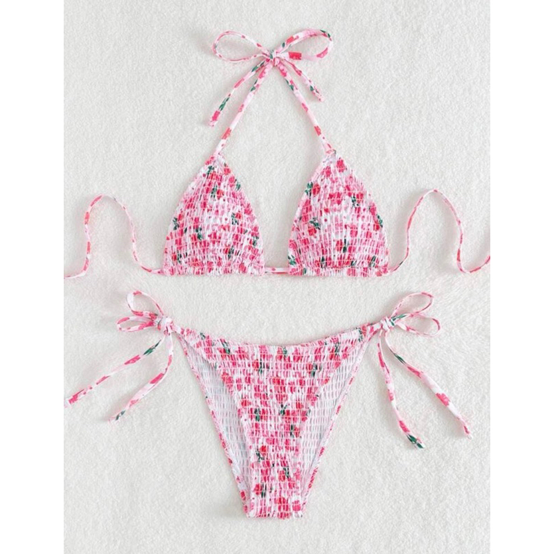 Bộ Bikini Nữ Thêu Smock Hoa Dễ thương 003