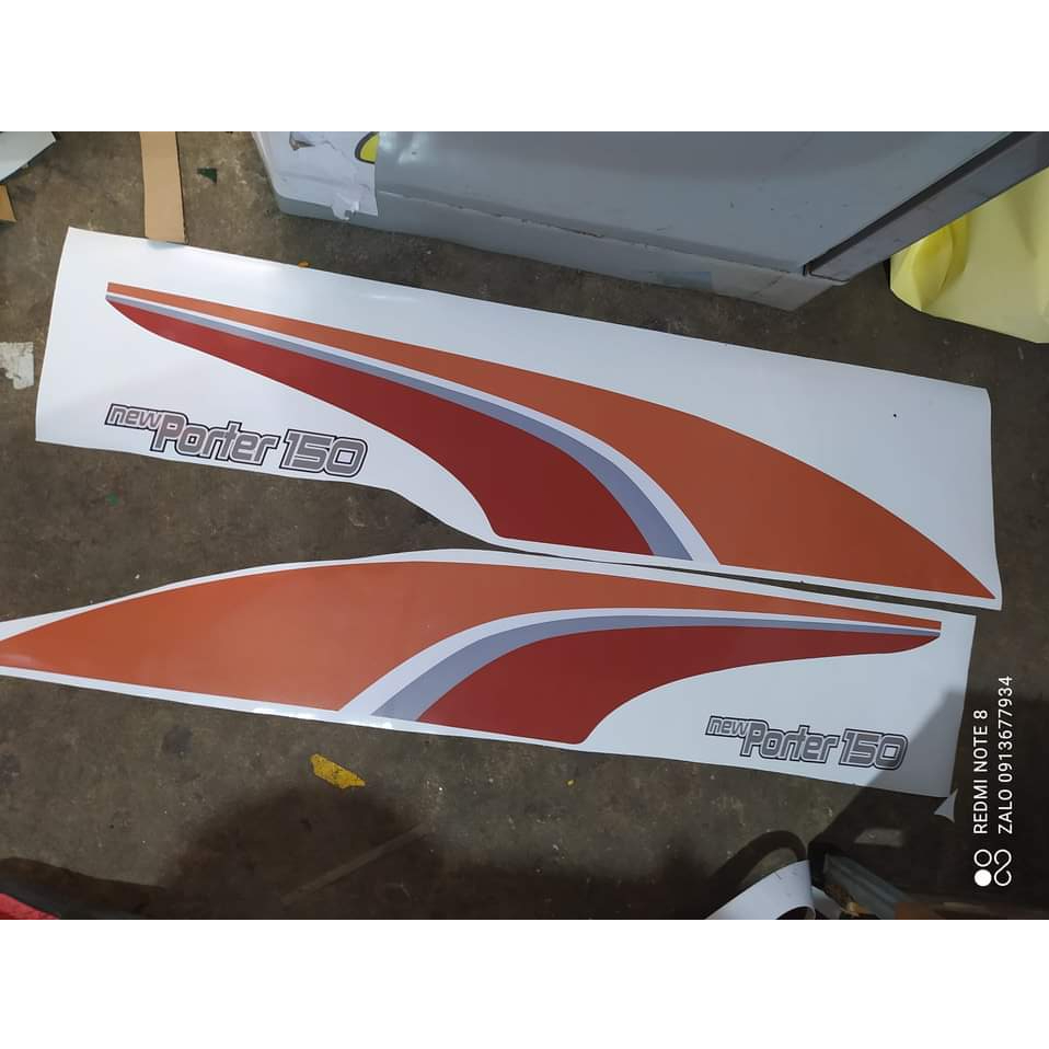 Tem xe tải Huyndai Newporter 150 dán xe, Tem cánh cửa New Porter 150 dán xe Huyndai. Tem dán xe tải Huyndai
