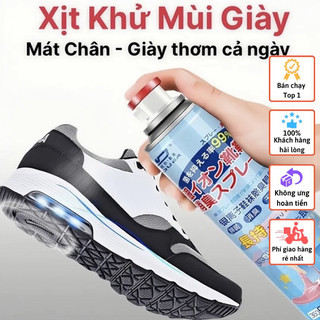 Chai xịt khử mùi hôi chân ,giày dép nano bạc .bình xịt khử mùi