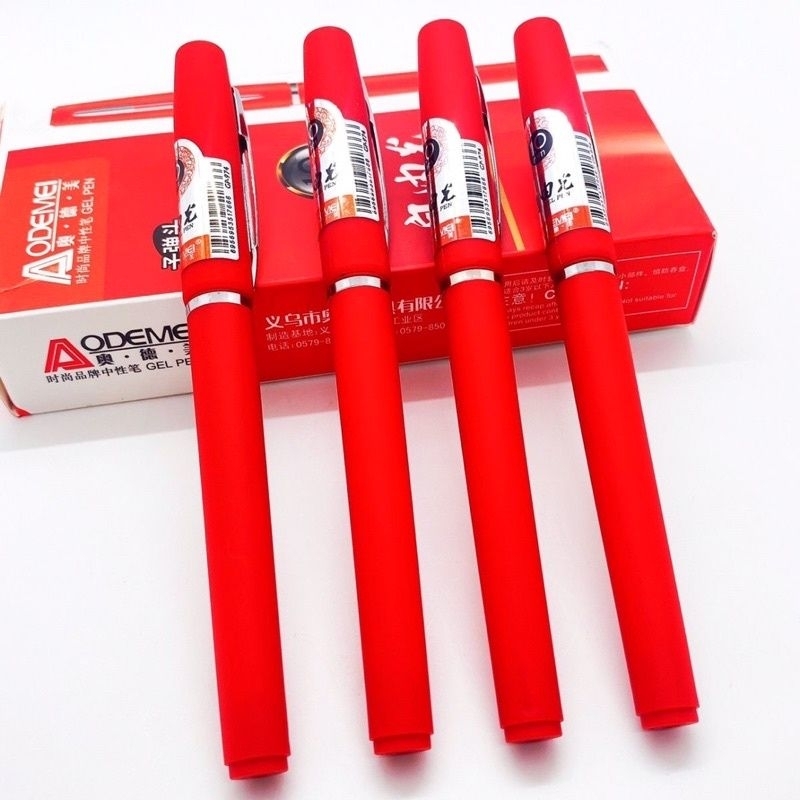 Bút gel odemei 0.7mm 1mm màu đỏ, đen luyện viết tiếng trung đẹp