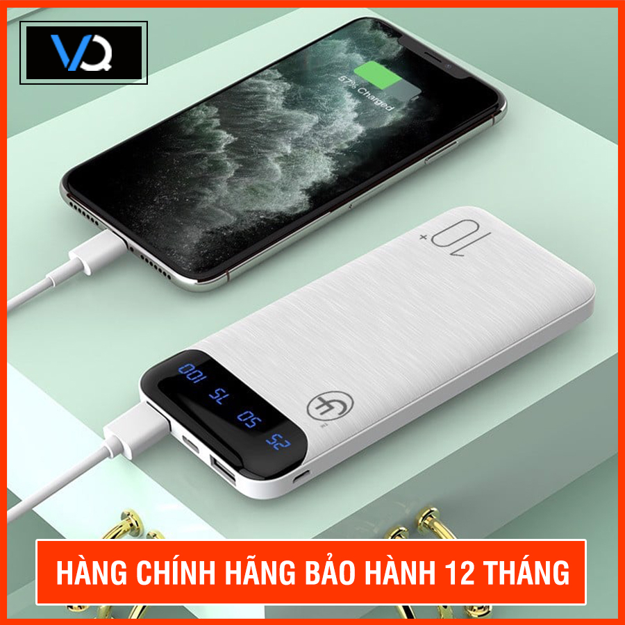 Pin sạc dự phòng 10000 mAh WK DESIGN WP-161, Cục sạc dự phòng sạc nhanh 2.1A nhỏ gọn nhẹ nhàng vô cùng tiện lợi