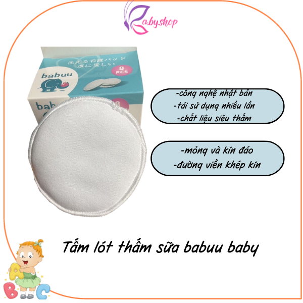 Tấm lót thấm sữa bằng vải kháng khuẩn BABUU BABY công nghệ Nhật Bản
