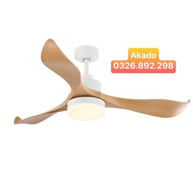 Quạt trần 3 cánh nhưa ABS, đèn led 3 chế độ ánh sáng,đông cơ Dc đảo chiều, sải cánh 1m32, lưu lượng gió mát sâu