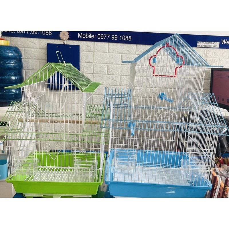 Lồng chim sơn tĩnh điện có mái che