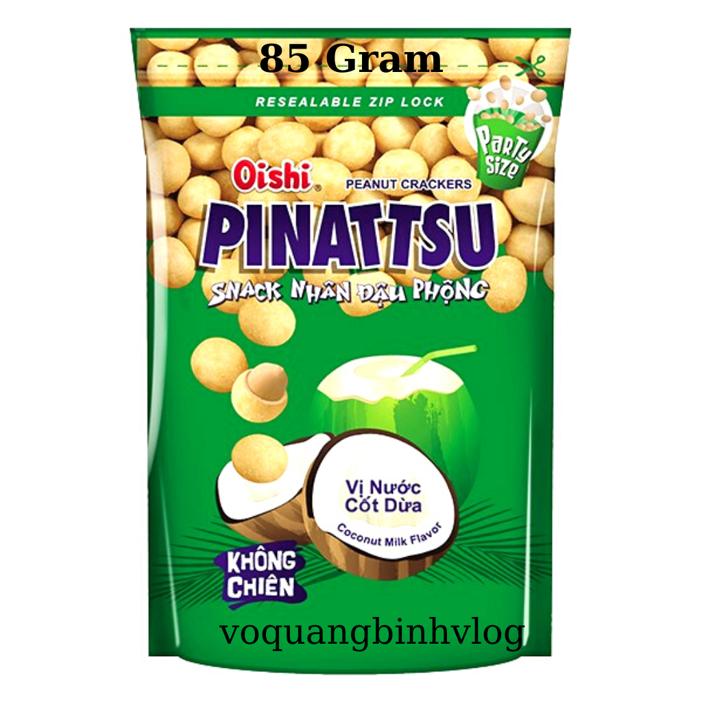 pinattsu, Snack nhân đậu phộng vị nước cốt dừa Pinattsu Oishi gói 85g