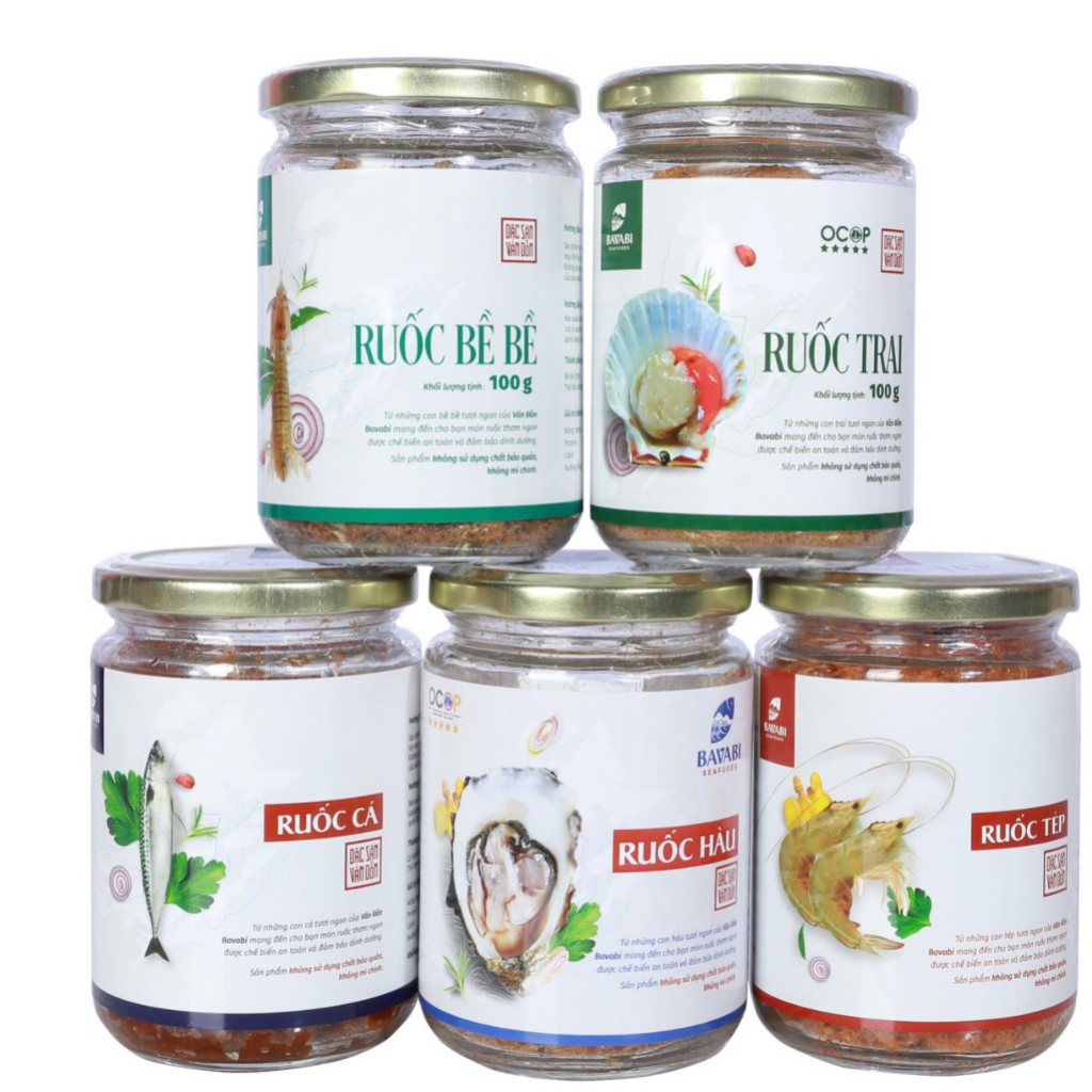 Ruốc (chà bông) Hàu/Tép/Bề bề/Cá thu/Ngao 2 cùi BAVABI, Đặc sản Quảng Ninh, Thực phẩm sạch, Dinh dưỡng cho bé