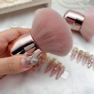  Chổi phủi bụi nail cán ngắn lông hồng – cọ phủi bụi nail chuyên dụng lông dày mềm mượt 