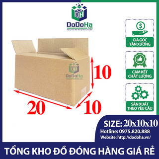 Size 20x10x10 Hộp Giấy Carton 3 Lớp Đựng Phụ Kiện Giao Nhanh Giá Sỉ (1 Hộp)- Thùng Hộp Carton Shipcod Dodoha